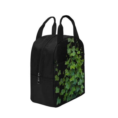 Vines, climbing plant on black watercolor Zipper Lunch Bag (Model 1720)