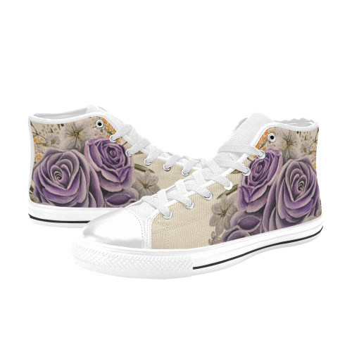 Purple Beauty Women's Classic High Top Canvas Shoes (Model 017)