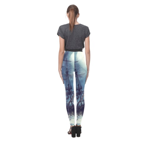 Sea Ocean Pirate Ship Leggings Cassandra Women's Leggings (Model L01)