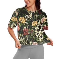 Dark_bloom_I Women's Cropped T-shirt (Model T80)