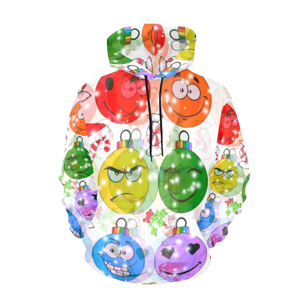 Funny Christmas Balls by Nico Bielow All Over Print Hoodie for Women (USA Size) (Model H13)
