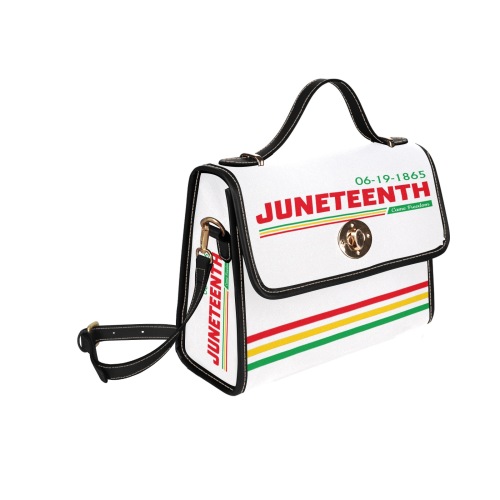 Juneteenth White Purse Waterproof Canvas Bag-Black (All Over Print) (Model 1641)