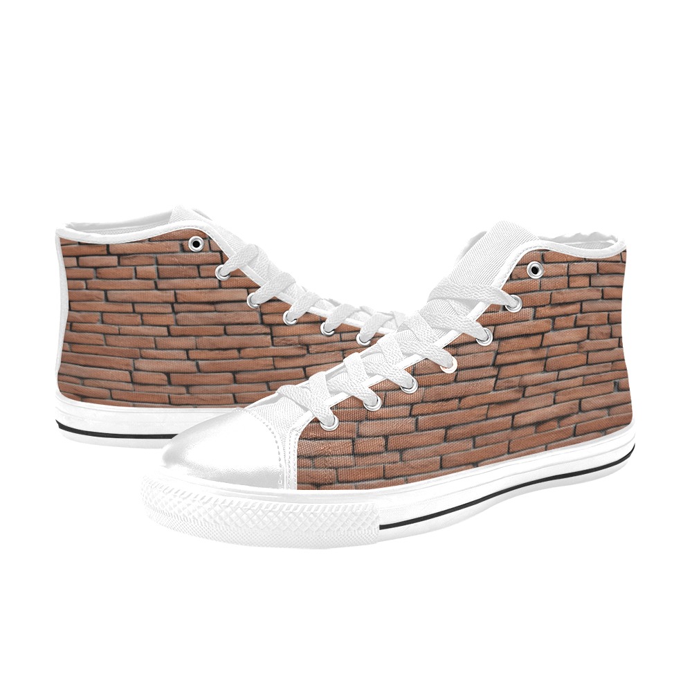 986552A9-DC96-4046-8E30-64352D3BBE6E Brick Sneakers High Top Canvas Shoes for Kid (Model 017)