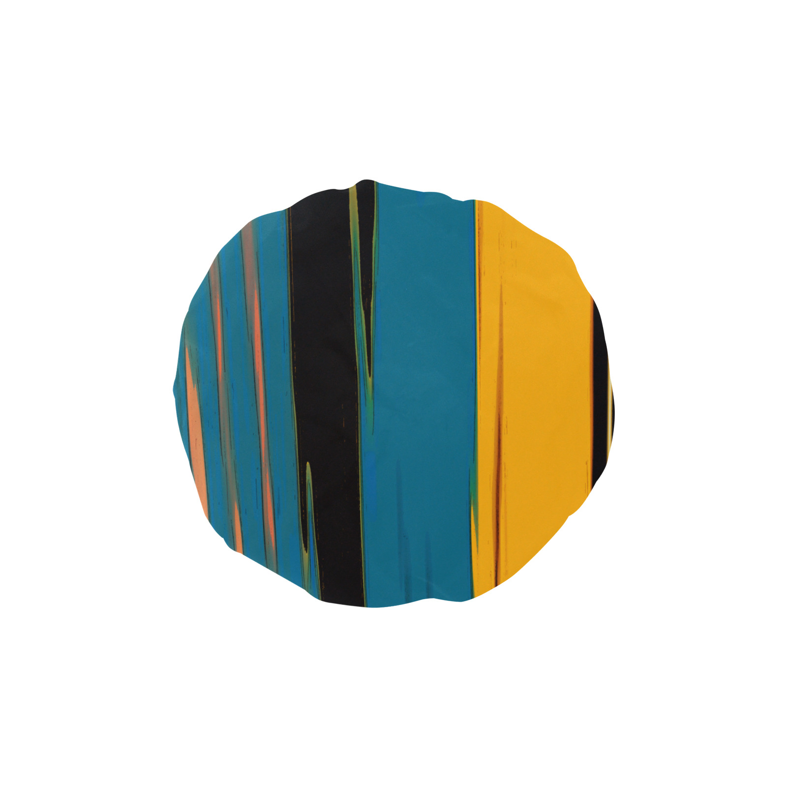 Black Turquoise And Orange Go! Abstract Art Shower Cap