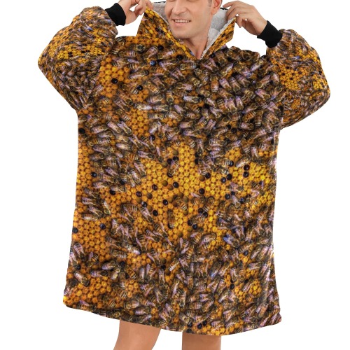 HONEY BEES 3 Blanket Hoodie for Men