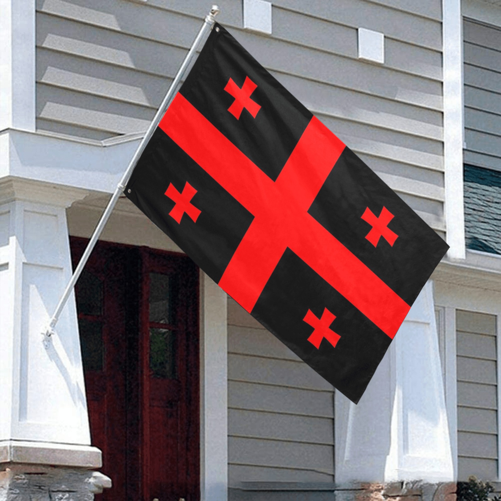 Georgia Flag Variant Black Red Garden Flag 70"x47"