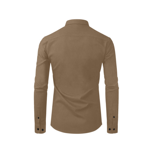 BROWN Men's All Over Print Casual Dress Shirt (Model T61)