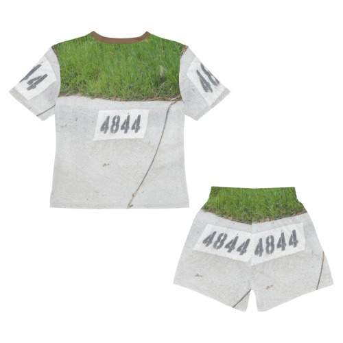 Street Number 4844 with Brown Collar Little Boys' Short Pajama Set