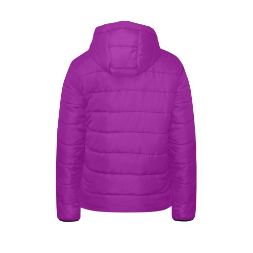 color purple Kids' Padded Hooded Jacket (Model H45)
