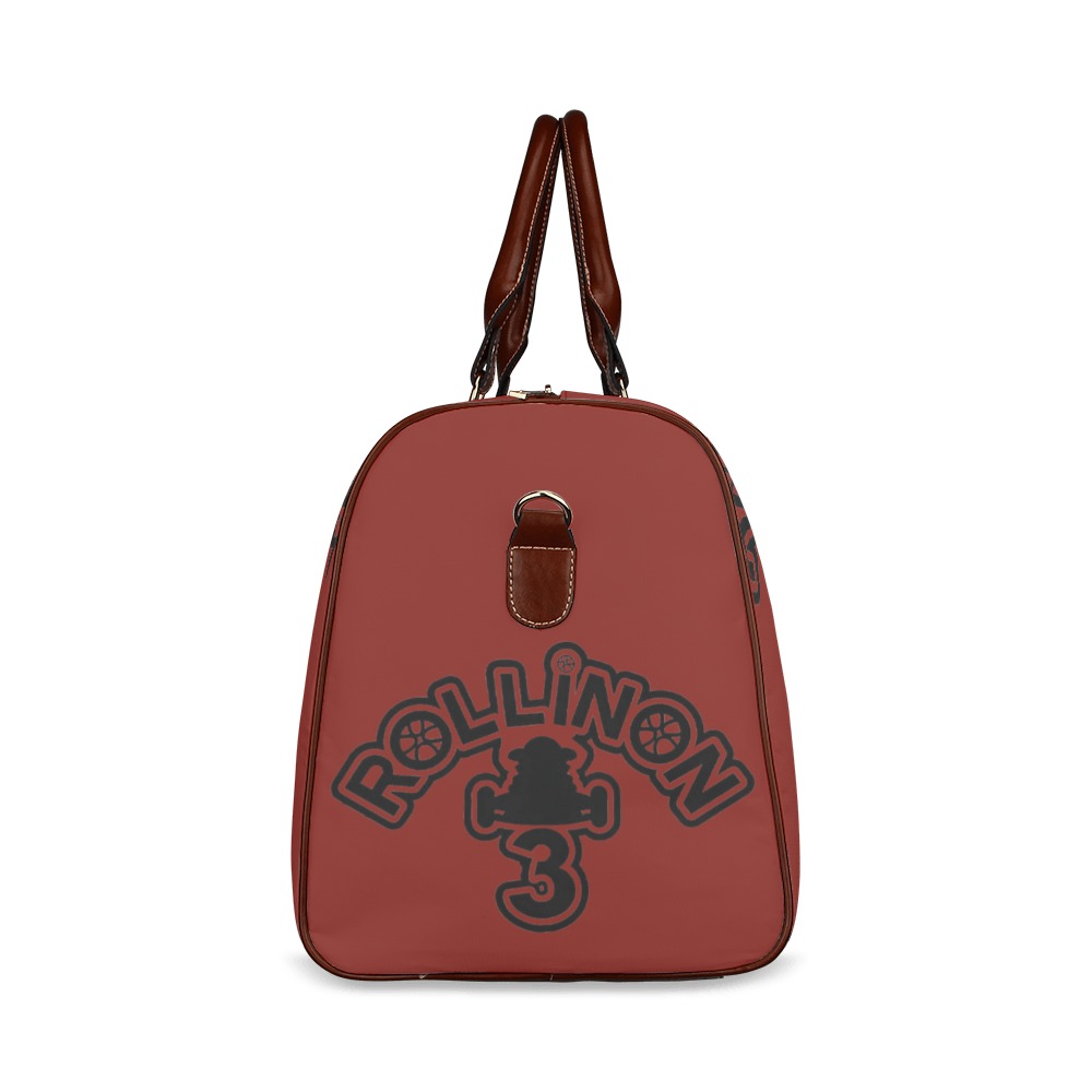 RollinOn3 Burgundy Travel Bag Waterproof Travel Bag/Small (Model 1639)