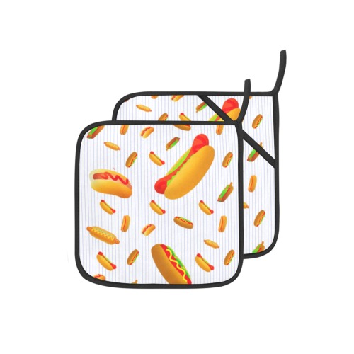 Hot Dogs on Pinstripes Pot Holder (2pcs)
