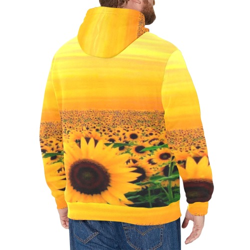 sunflowers Men's Long Sleeve Fleece Hoodie (Model H55)