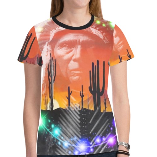 Native American Ghost Dance New All Over Print T-shirt for Women (Model T45)