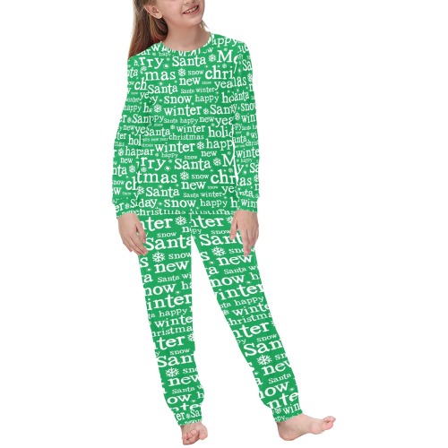 Christmas PJs for kids - Green Kids' All Over Print Pajama Set