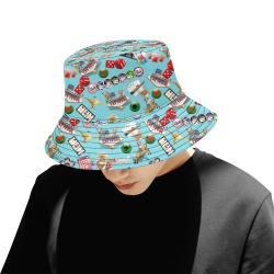 Las Vegas Icons Gamblers Delight / Blue All Over Print Bucket Hat for Men