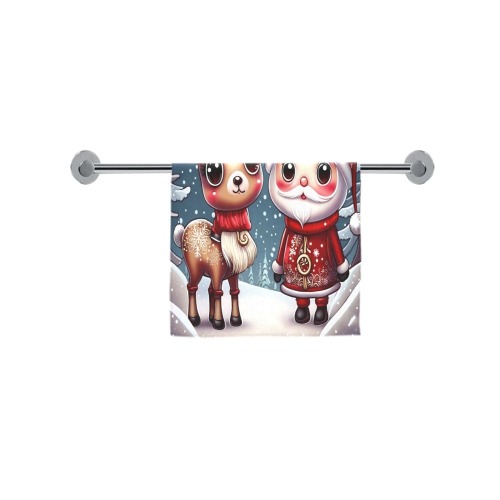 Santa and Reindeer Custom Towel 16"x28"
