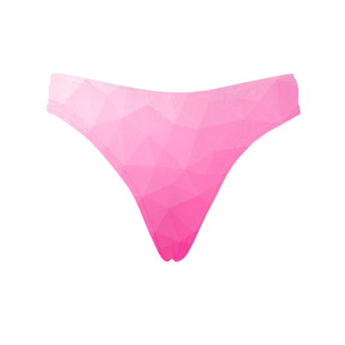 Hot pink gradient geometric mesh pattern Women's All Over Print Thongs (Model L30)
