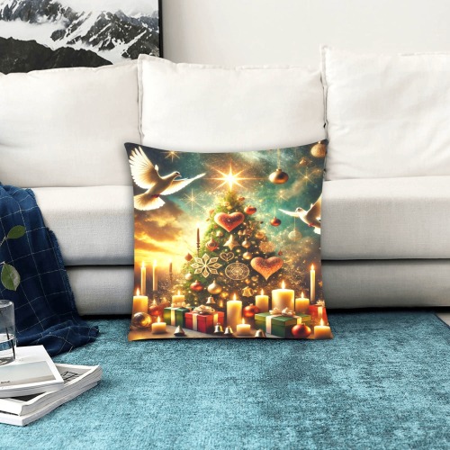 Upscaled_Christmas_Design Custom Zippered Pillow Cases 18"x18" (Two Sides)