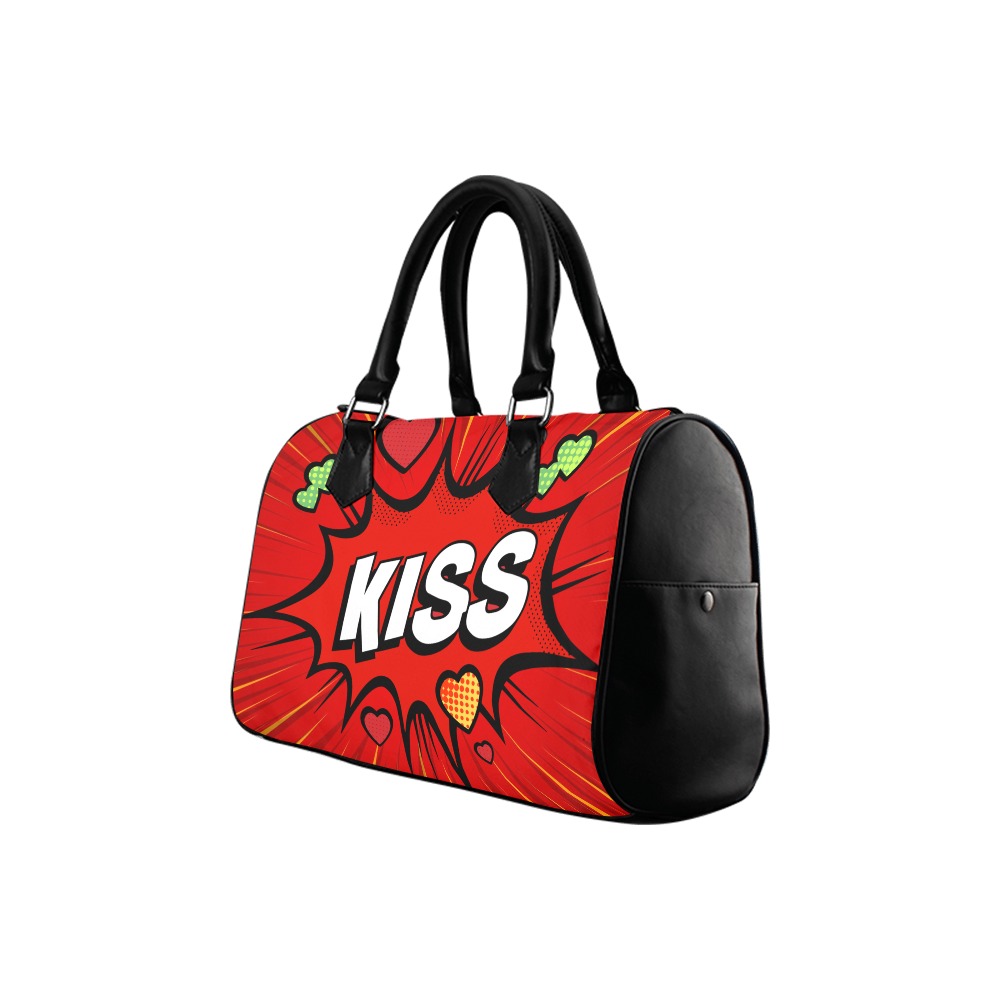 FD's Pop Art Collection- Red and Sealed with a Kiss 53086 Boston Handbag (Model 1621)