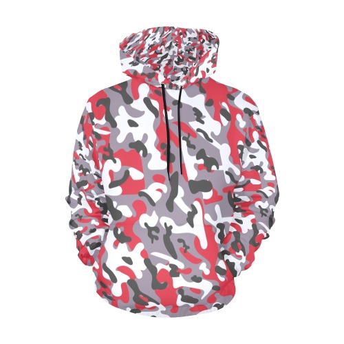 Camo Red Design All Over Print Hoodie for Men (USA Size) (Model H13)