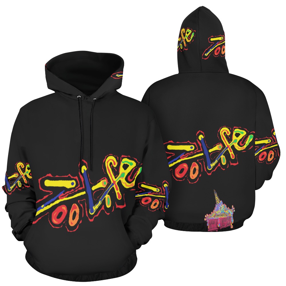 ZL.LOGO.BLK All Over Print Hoodie for Women (USA Size) (Model H13)