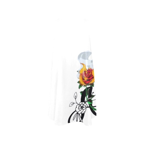 Aromatherapy Apparel Sleeveless Pocket Dress White Sleeveless A-Line Pocket Dress (Model D57)