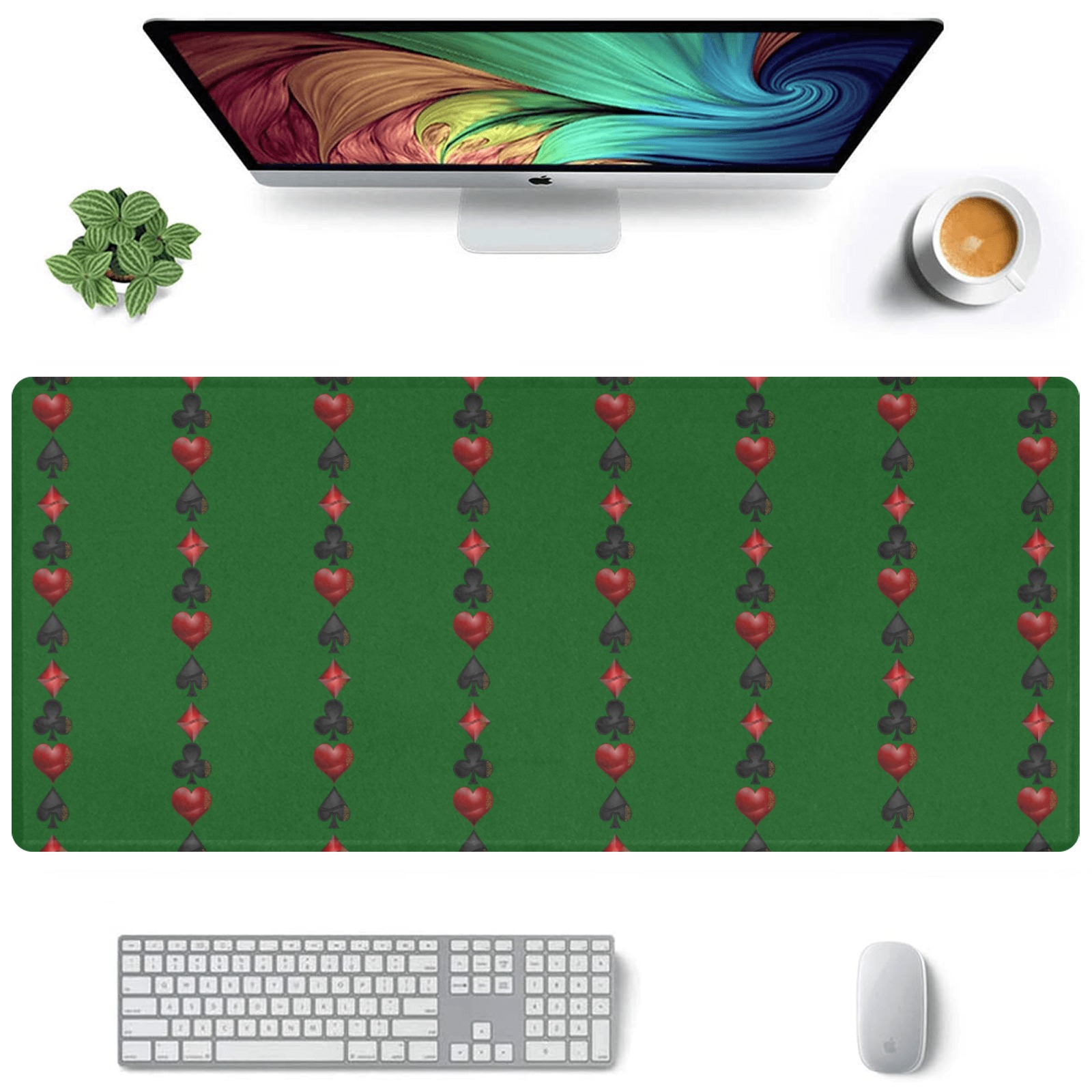 playing-card-symbols-green-extra-large-rectangle-mousepad-35-x16