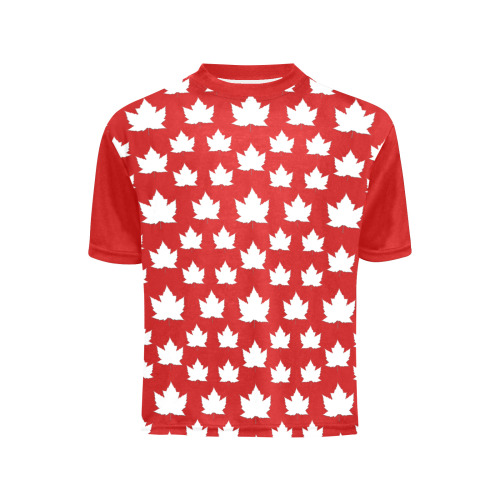 Girl's Cute Canada T-shirts Big Girls' All Over Print Crew Neck T-Shirt (Model T40-2)