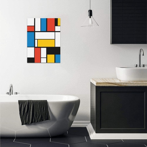 Mondrian De Stijl Modern Frame Canvas Print 12"x16"