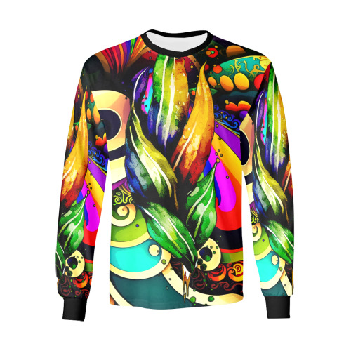 Mardi Gras Colorful New Orleans Men's All Over Print Long Sleeve T-shirt (Model T51)