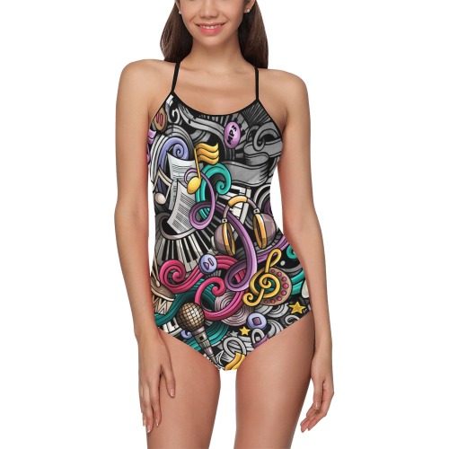 Graffiti Woman's Swimwear Full Strap Swimsuit ( Model S05)