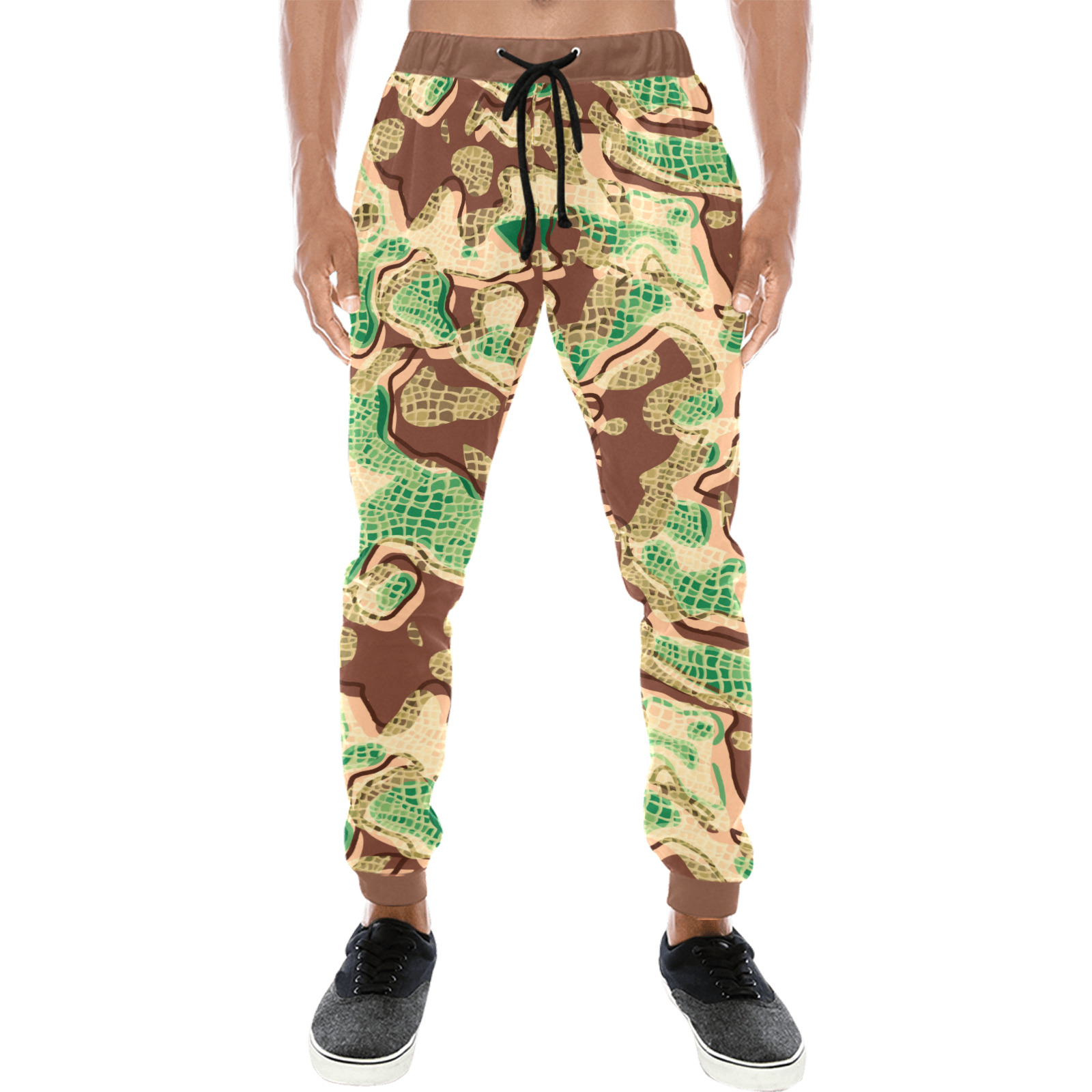 Modern Fashion Military Crocodile Camouflage Men's All Over Print Sweatpants (Model L11)