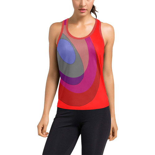 Red Abstract 714 Women's Racerback Tank Top (Model T60)