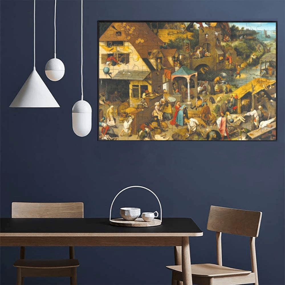 Pieter Brueghel the Elder-The Dutch Proverbs 1000-Piece Wooden Photo Puzzles