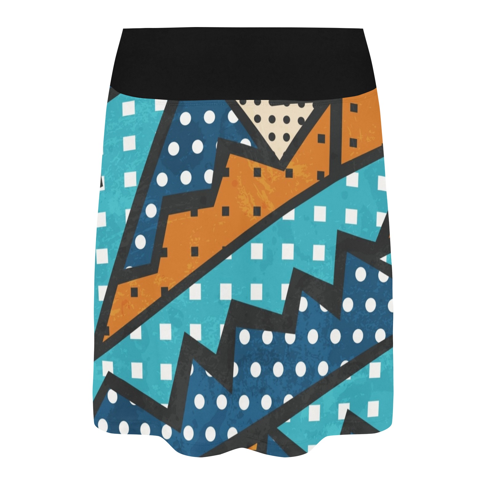 Retro Geometric Abstract Golf Skirt Women's Athletic Skirt (Model D64)