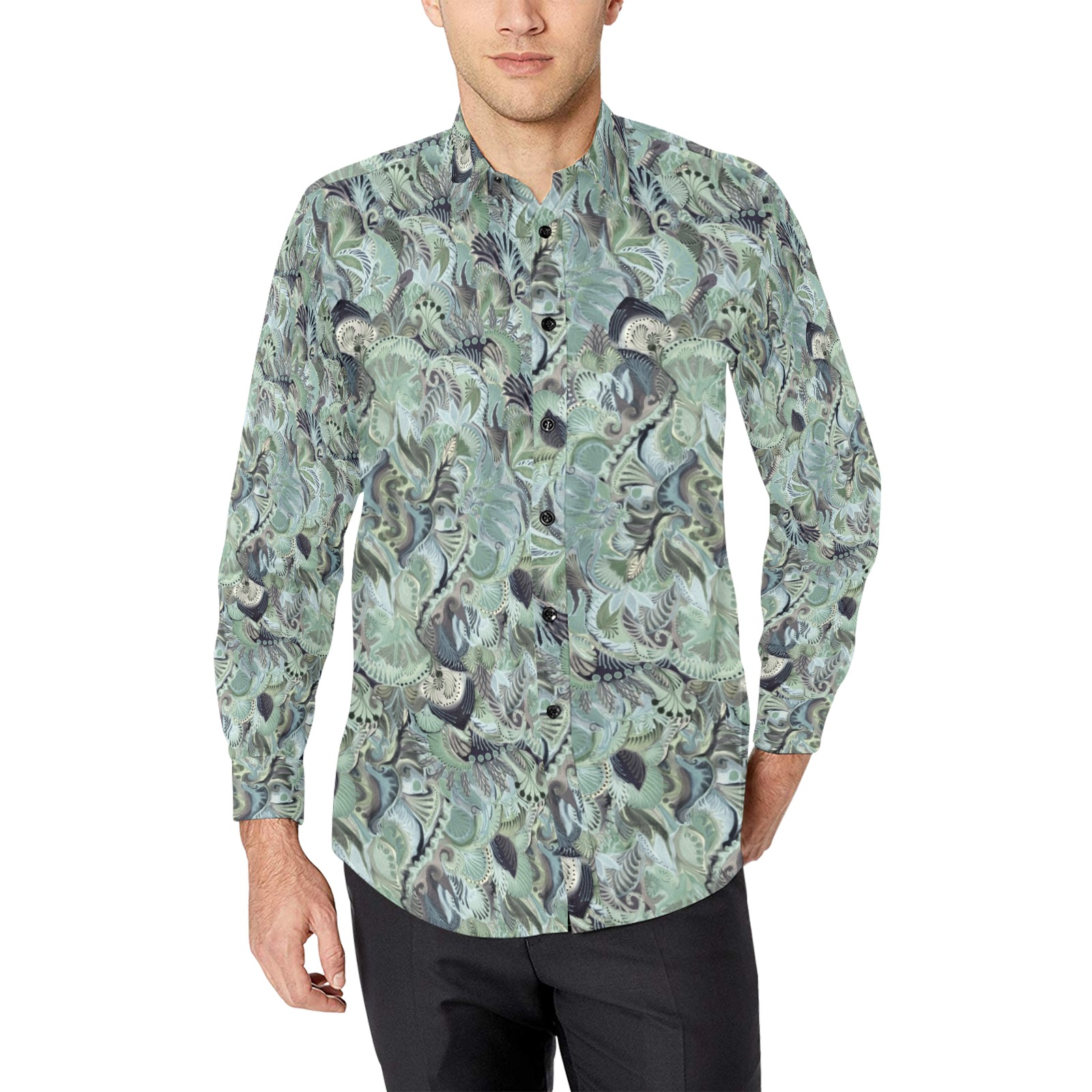 army Men's All Over Print Casual Dress Shirt (Model T61)