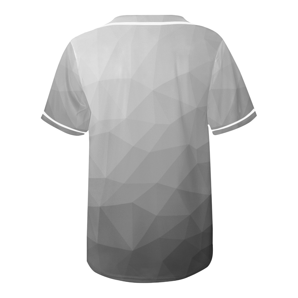 Grey Gradient Geometric Mesh Pattern All Over Print Baseball Jersey for Men (Model T50)
