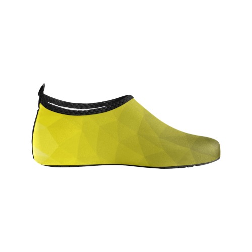 Yellow gradient geometric mesh pattern Kids' Slip-On Water Shoes (Model 056)
