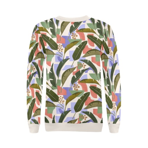 Tropical abstract shapes 935 All Over Print Crewneck Sweatshirt for Women (Model H18)