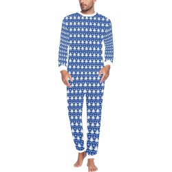 Little Christmas Trees Blue Men's All Over Print Pajama Set