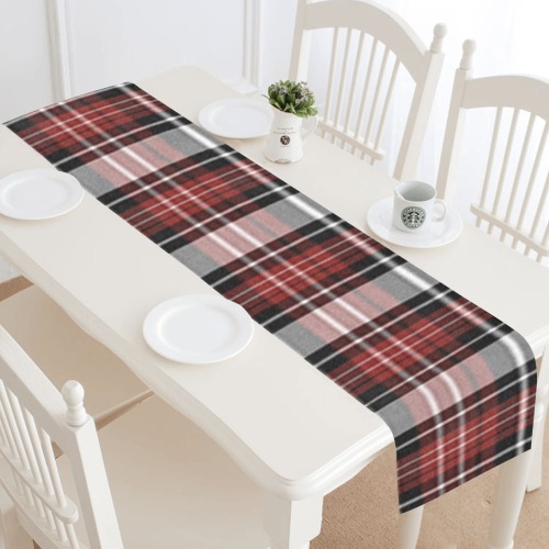Red Black Plaid Table Runner 14x72 inch