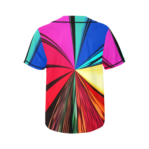 Colorful Rainbow Vortex 608 All Over Print Baseball Jersey for Women (Model T50)
