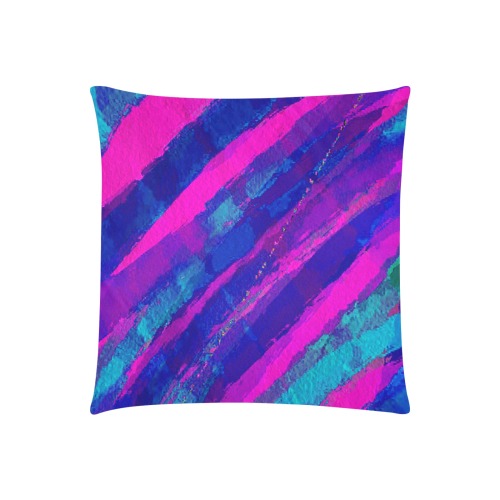 Watercolor Pinks and Blues Custom Zippered Pillow Cases 20"x20" (Two Sides)