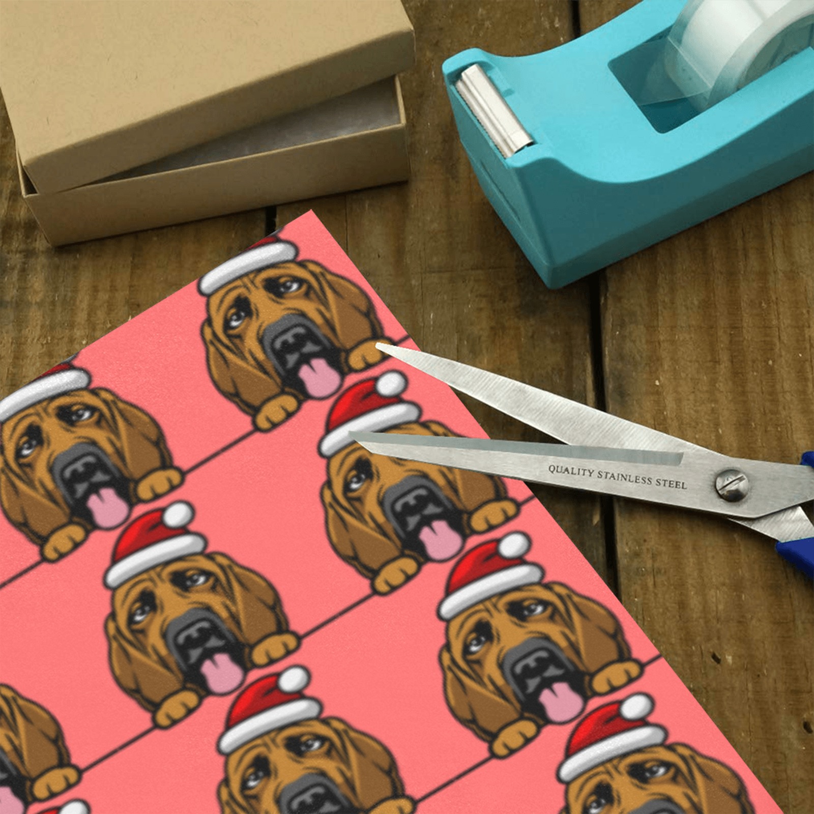 Christmas Bloodhound (R) Gift Wrapping Paper 58"x 23" (4 Rolls)