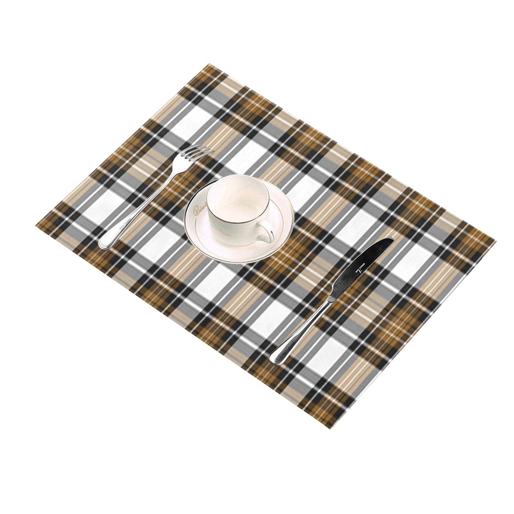 Brown Black Plaid Placemat 14’’ x 19’’ (Set of 6)