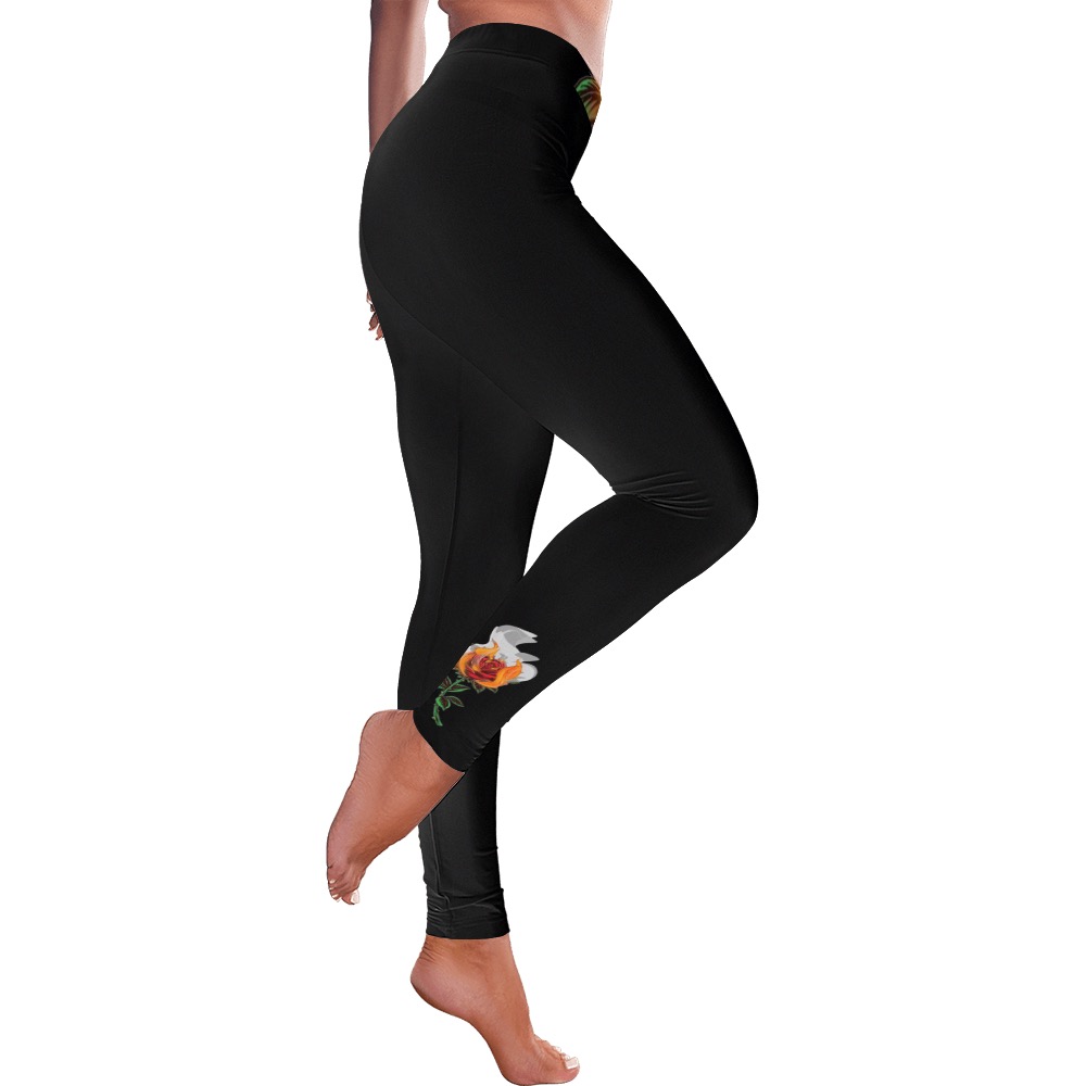 Aromatherapy Apparel Graphic Low Rise Leggins Black Women's Low Rise Leggings (Invisible Stitch) (Model L05)