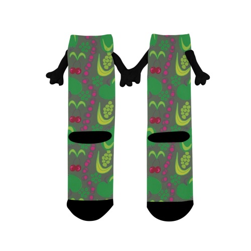 Green&Fruity Pattern Holding Hands Socks for Kids