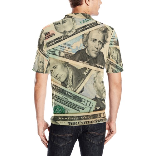 US PAPER CURRENCY Men's All Over Print Polo Shirt (Model T55)
