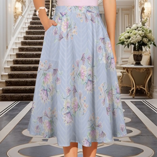 floral romantique chevrons pale blue