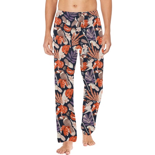 Abstract toucans in the dark jungle-01 Men's Pajama Trousers